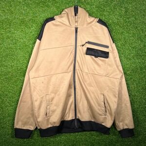 Brooklyn Laundry Mens 3XL Tan Black Full Zip Fleece Lined Technical Hoodie